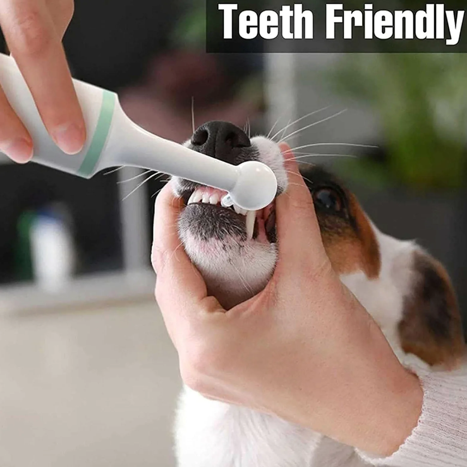 Pet Electric Toothbrush Tooth Removal Dog Mouth Cleaning Tool - Ultrasonic Toothbrush for Dog with 4 Brush Heads for Stain Eraser Tooth Polisher