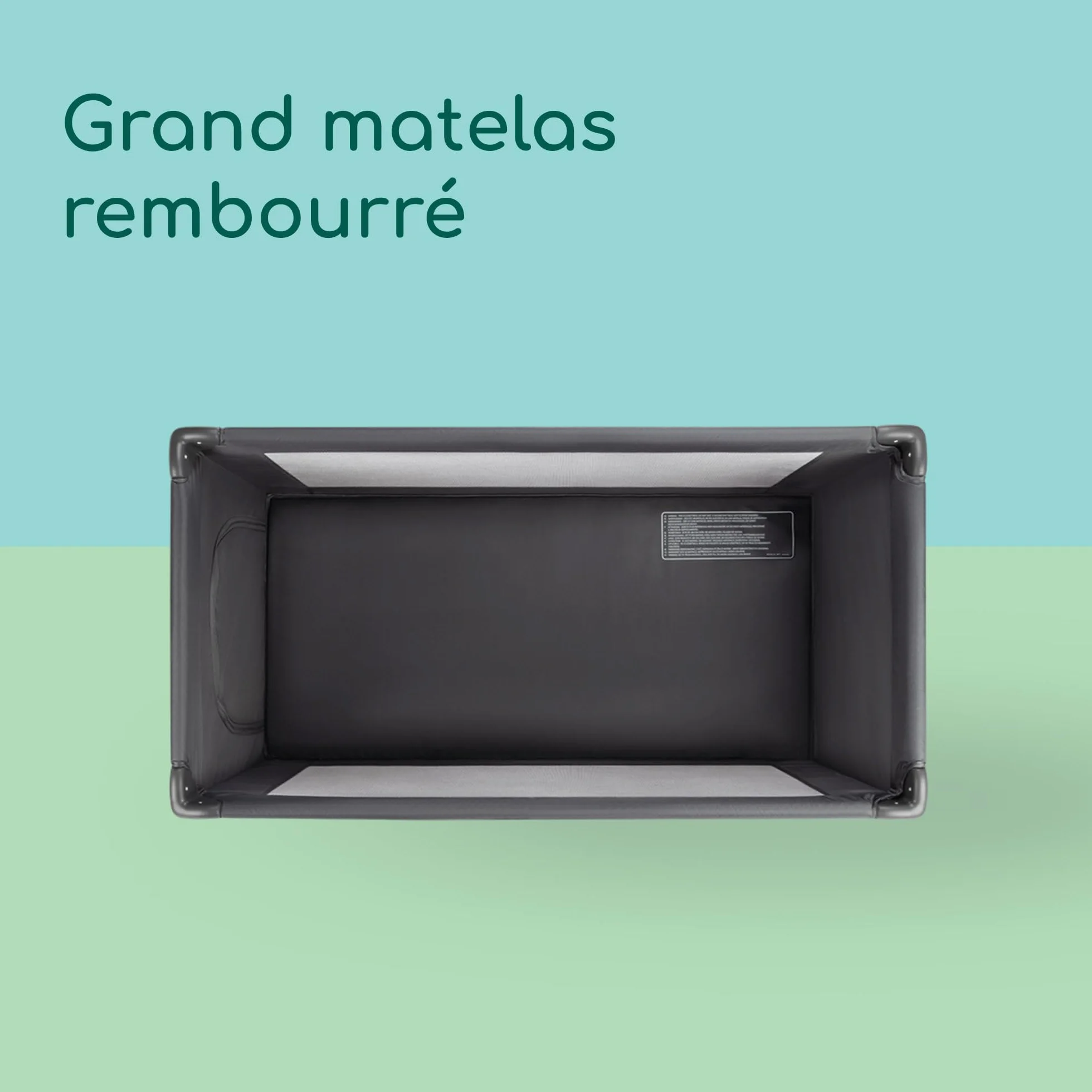 Bebeconfort Sweet Dreams Lit Parapluie Bébé 0-3 Ans 0-15 kg Léger Grand Matelas Ouverture Latérale Design Pliable Sac de Transport Inclus Mineral Graphite