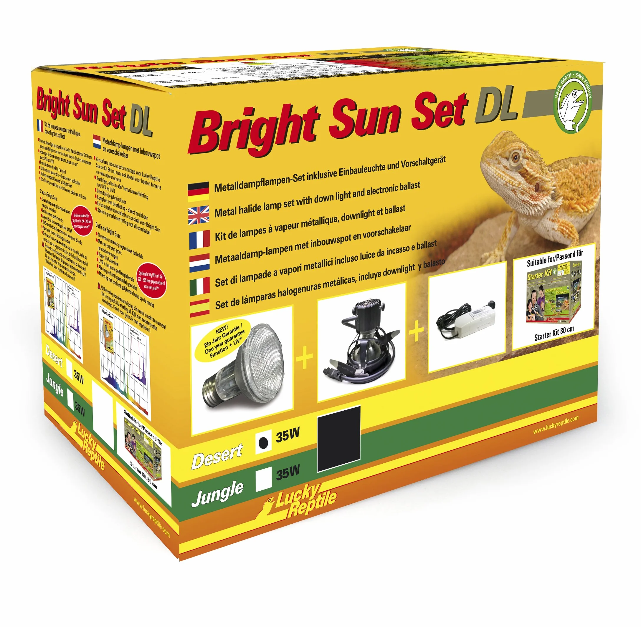 Lucky Reptile Bright Sun Set DL Desert Lampe à Vapeur métallique 35 W avec Ballast Noir