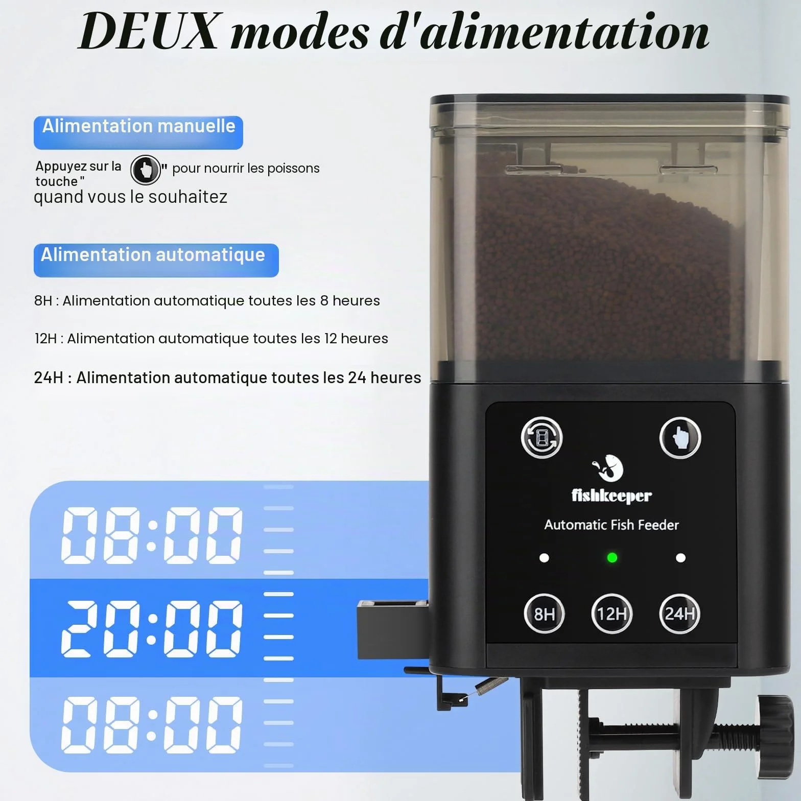 fishkeeper Distributeur Automatique de Nourriture pour Poissons 200ml