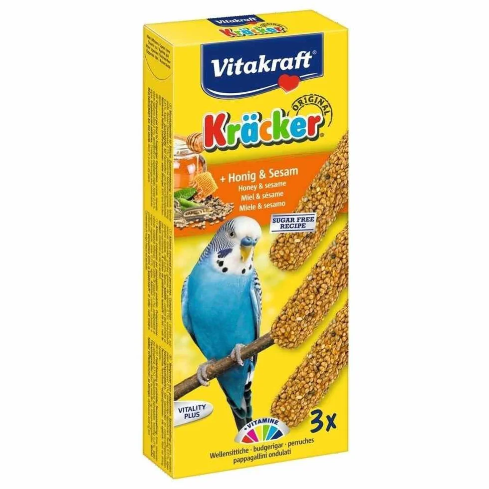 Vitakraft Kräcker Original Trio Perruche Miel Sésame 3 bâtonnets