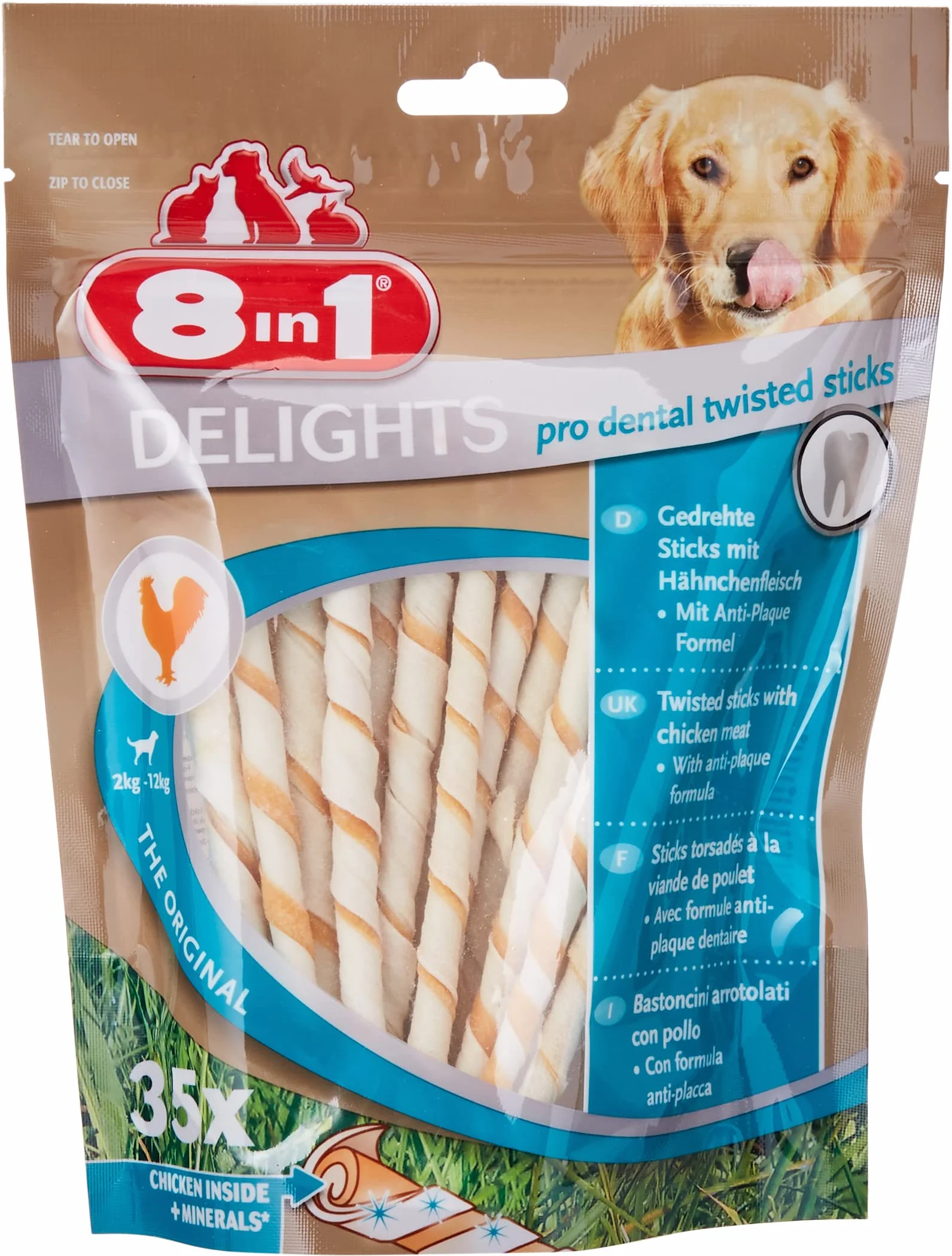 Delights Twisted Sticks Dental 8in1 Snack pour Chien 35 Pièces Set 5
