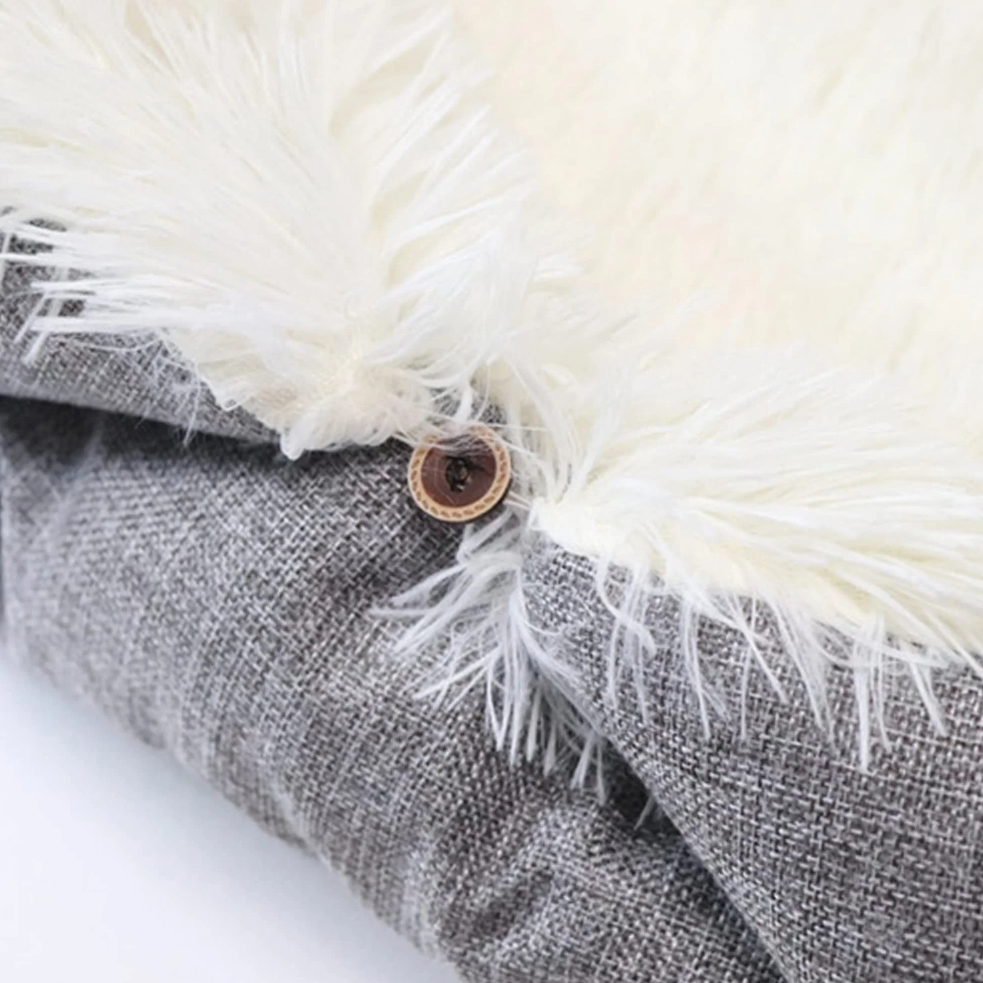 Lit pour Chat Chien 2 en 1 Panier Coussin Doux Confortable Nid Chiot Moelleux
