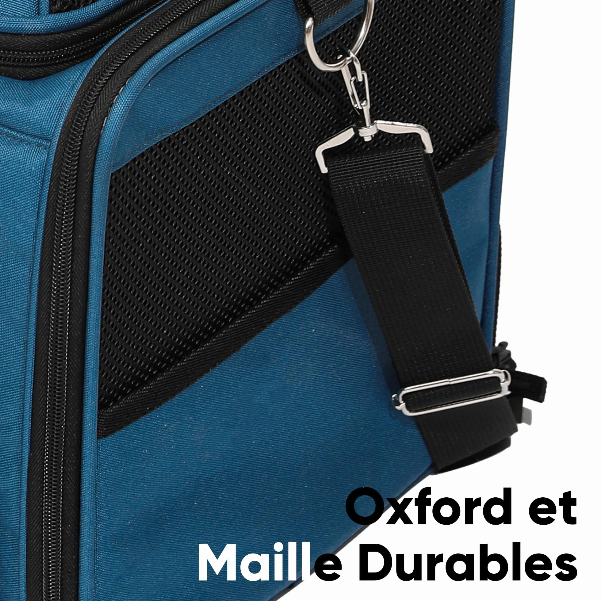 FUKUMARU Sac de Transport pour Chat, Cage de Voyage Souple et Extensible, Approuvée en Cabine, Bleu