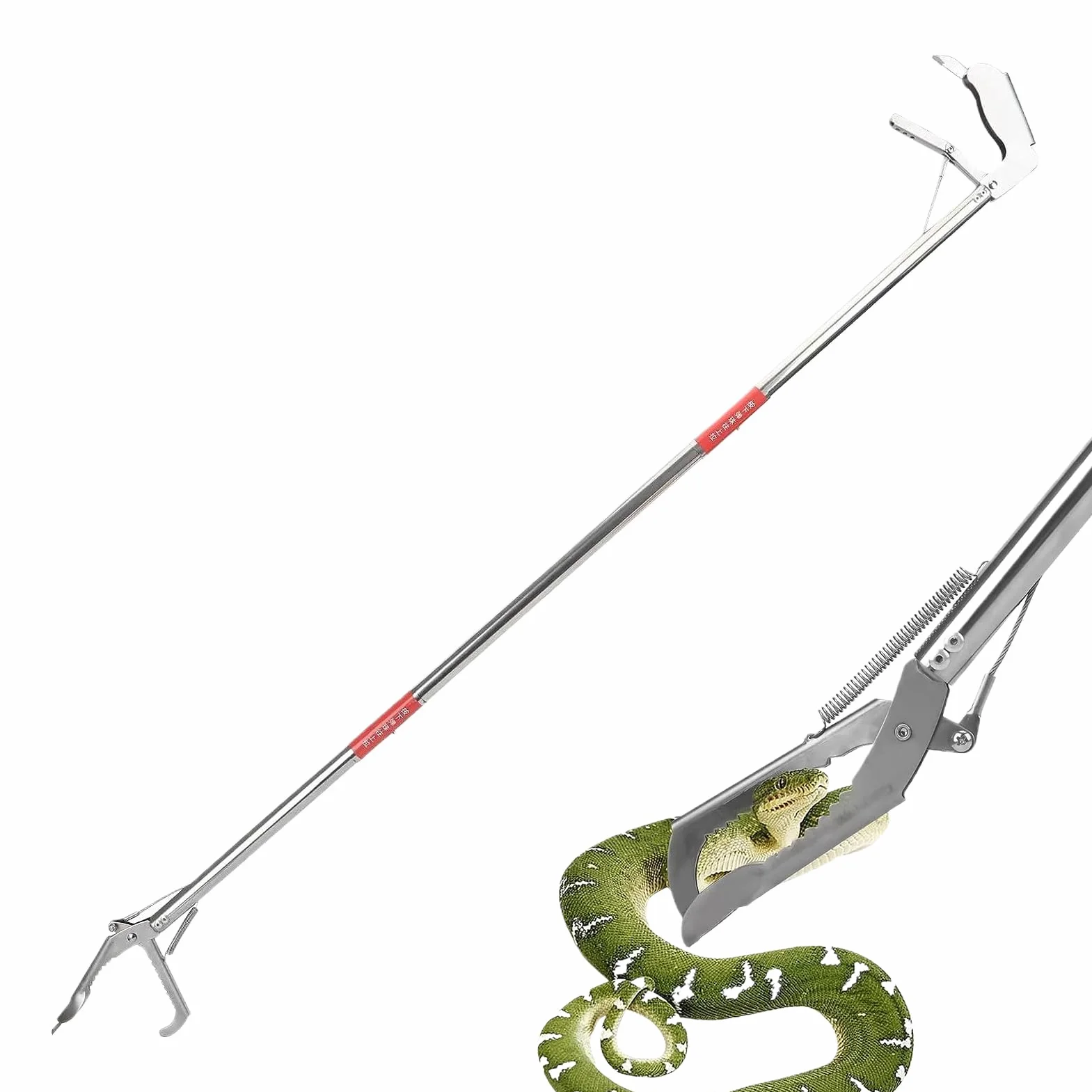 Pinces À Serpent Pliable En Acier Inoxydable 120 Cm - Attrape-Reptiles Robuste