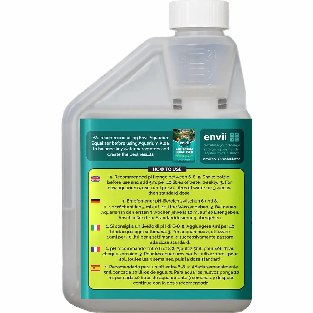 Envii Aquarium Klear - Traitement Aquarium Eau Verte - Produit Bacterie Entretien Aquarium Eau Douce - Traite 4000 litres