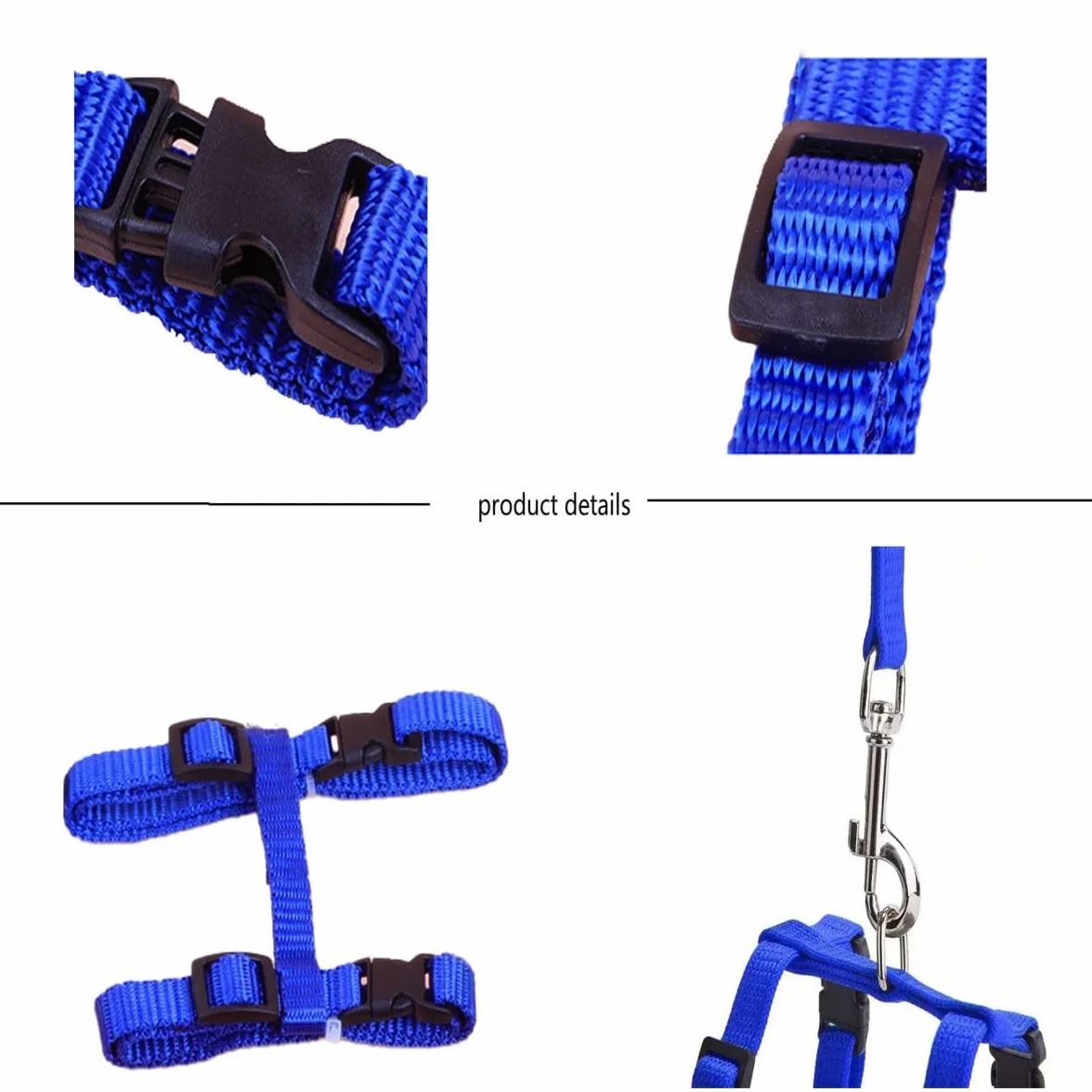 Lot de 2 Harnais réglables en Nylon pour Chat avec Laisse, Bleu et Rose
