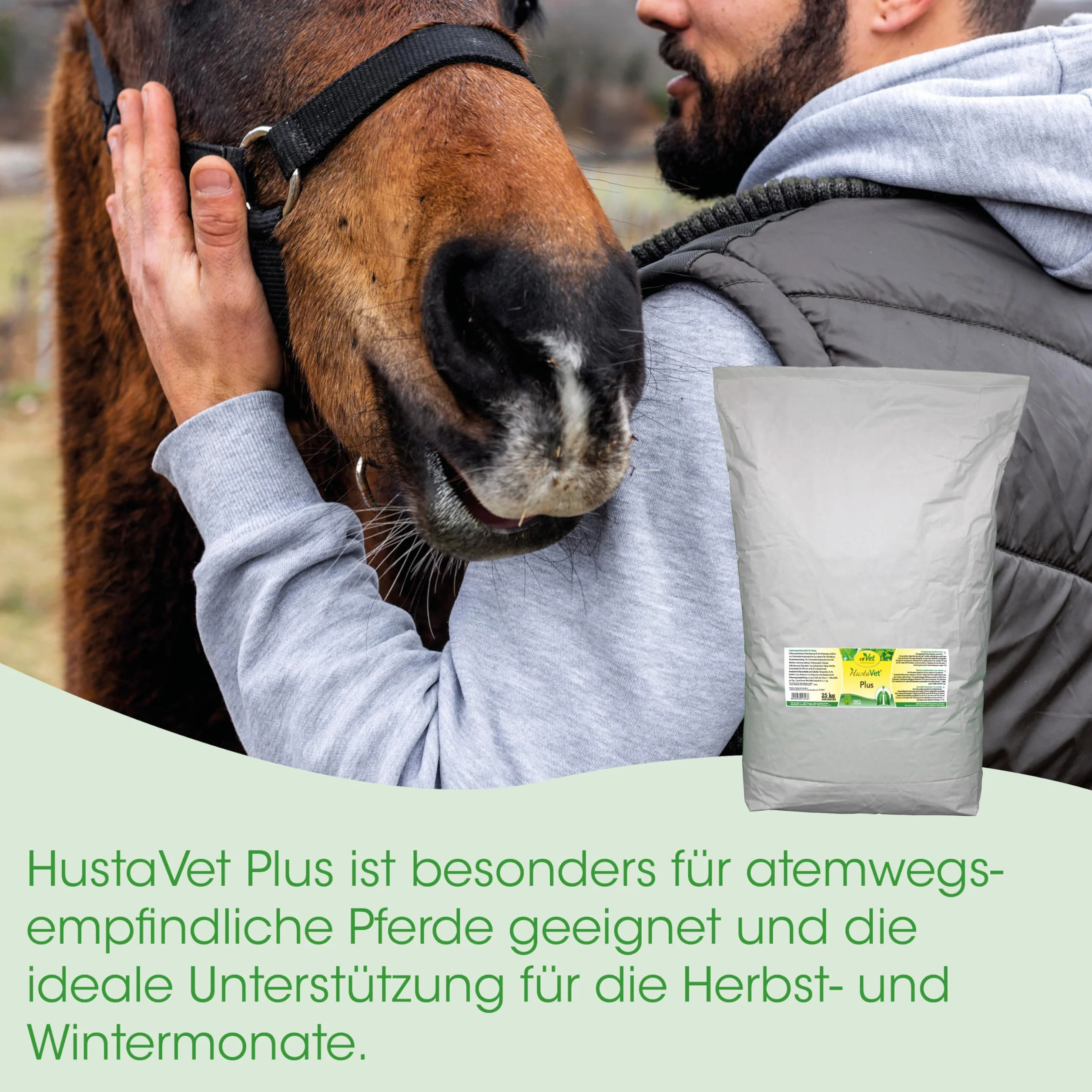 cdVet HustaVet Plus 2,5 kg - Gâteau Presse au Cumin Noir pour Chevaux, Soutien Voies Respiratoires et Bronches