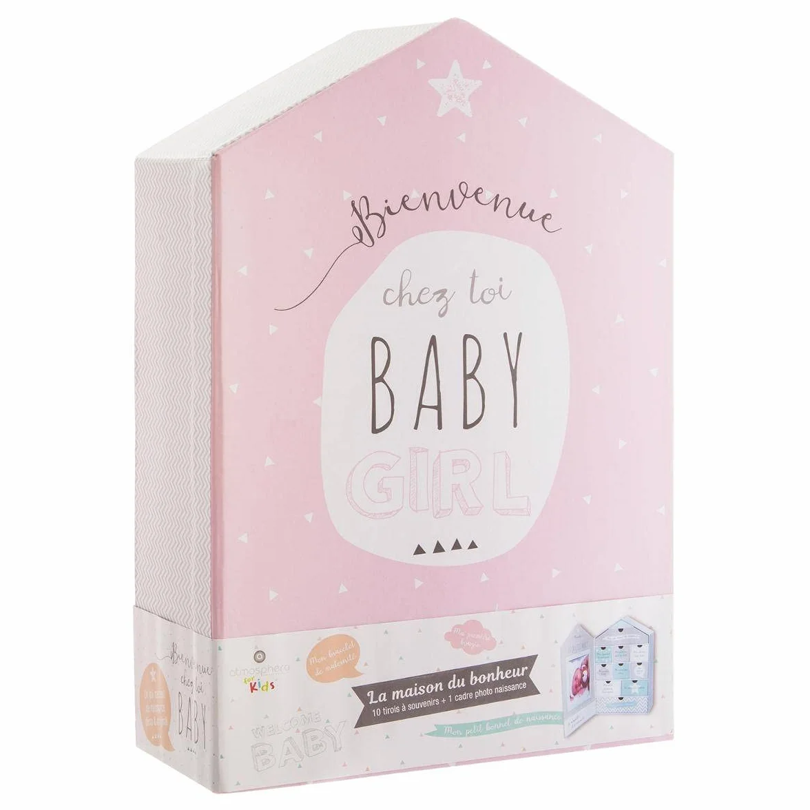 Atmosphera Coffret de Naissance Maison Rose 21x31 cm