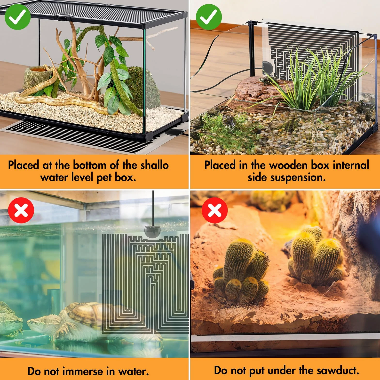 ALLOMN Tapis Chauffant Terrarium Reptile 28W 28x28cm avec Contrôle de Température