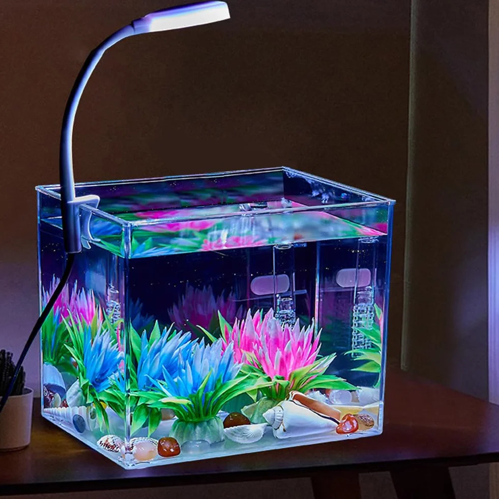 Aquarium Lampe de Serrage Kit Démarrage Carré 13x13x15 cm