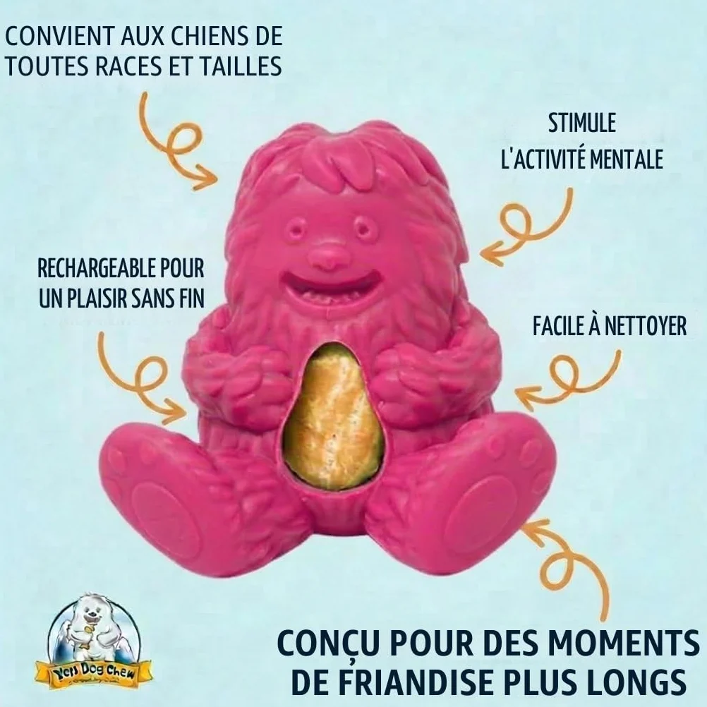Yeti Puff and Play – Jouet interactif pour chien – Distributeur de friandises – Jouet à mâcher stimulant amusant pour la dentition, l'entraînement comportemental, apaisant l'anxiété, pour les mâcheurs