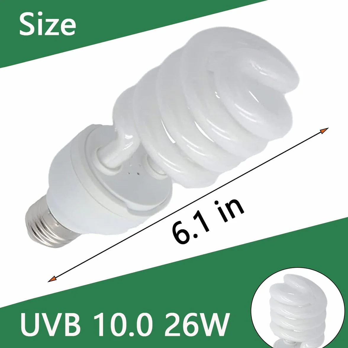 Ampoule Reptiglo Tortoise UVB 10.0 26W Lampe Fluorescente pour Reptiles Serpent Lézard