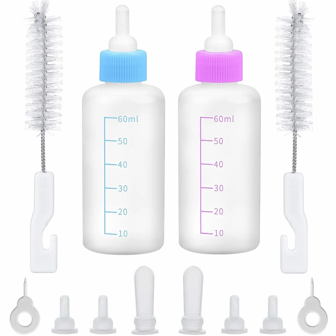 Biberon d'élevage pour chat 60 ml avec brosse de nettoyage