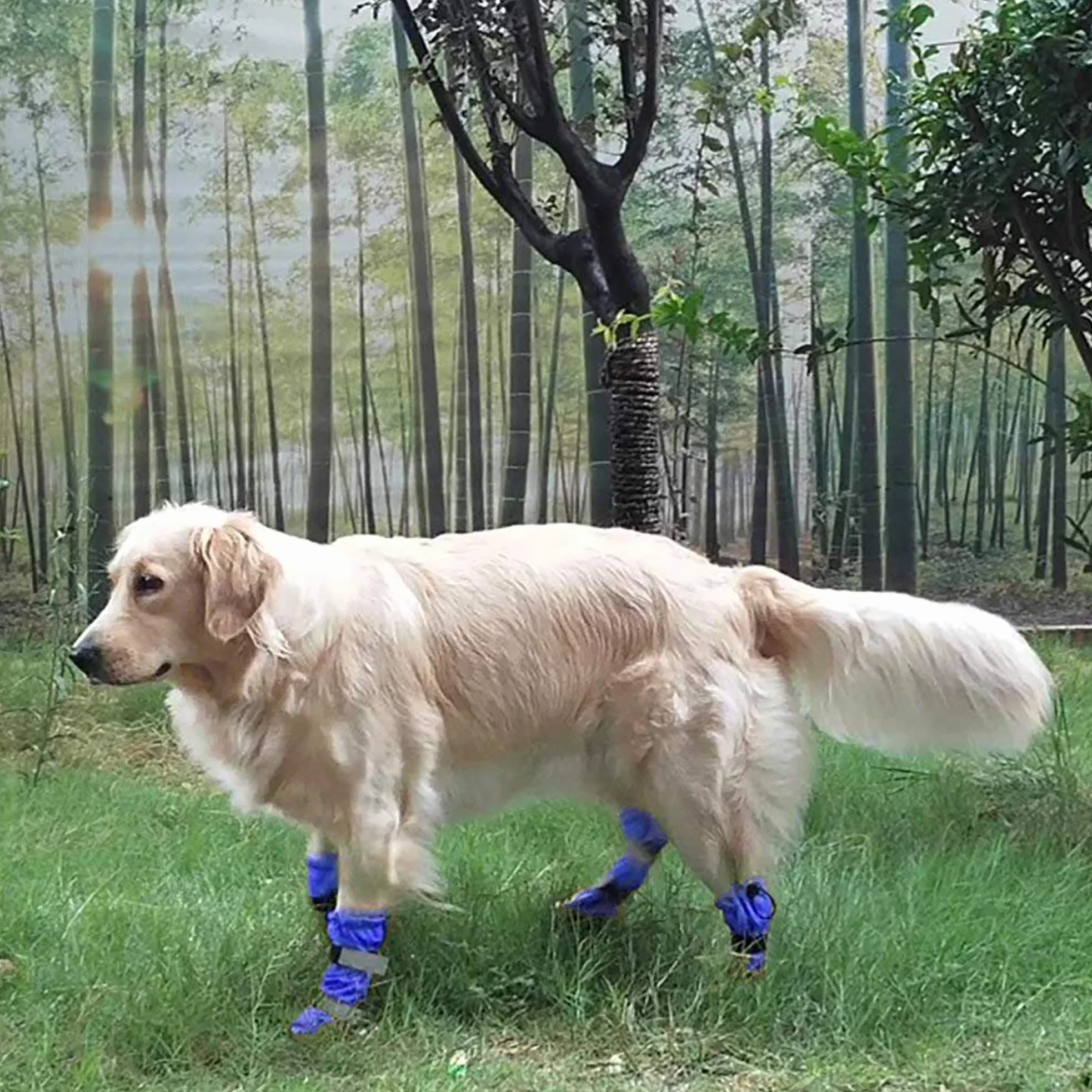 URBEST Chaussons pour Chien imperméables avec Doublure Chaude et Semelle antidérapante en Caoutchouc pour Hiver pour Chiens de Taille Moyenne et Grande