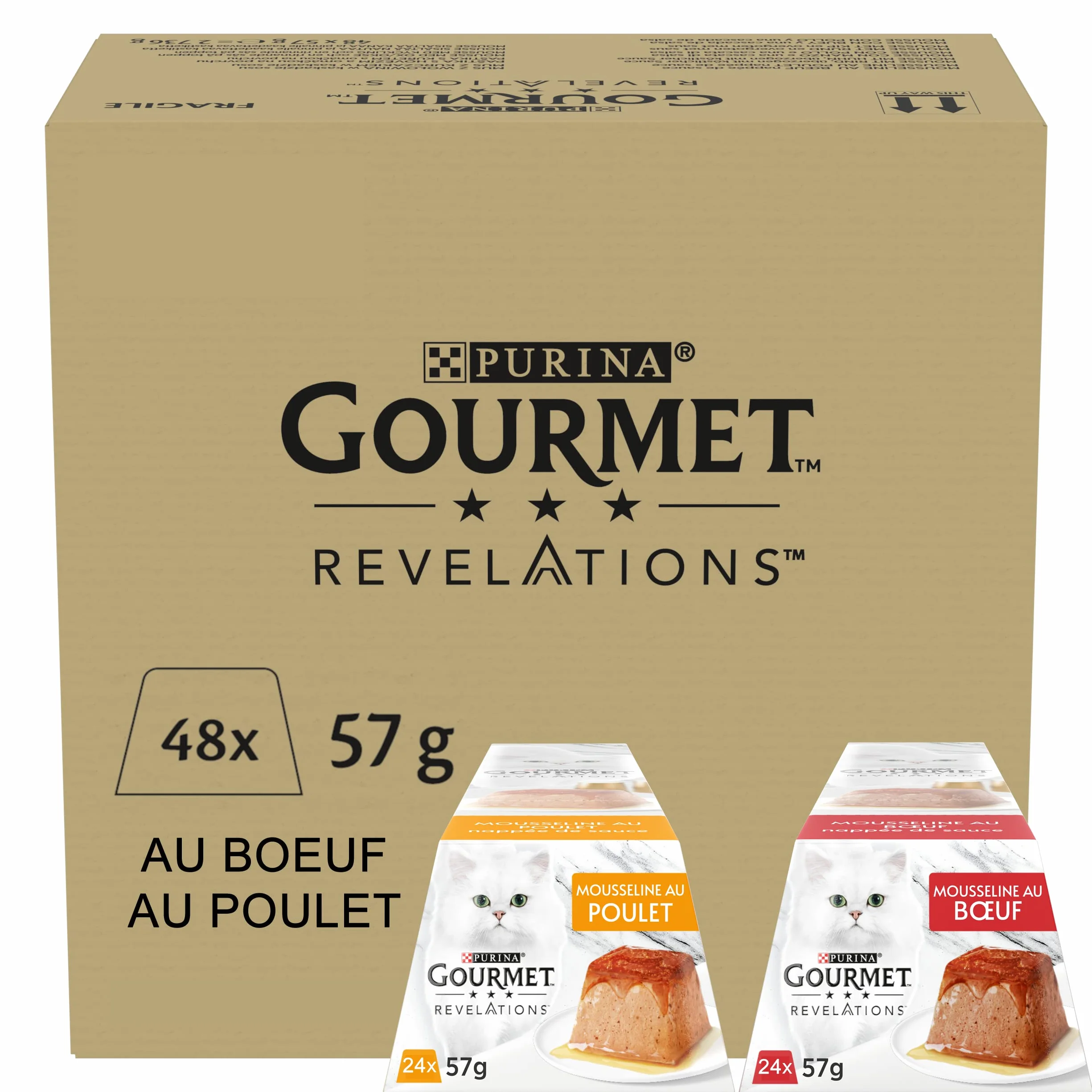 GOURMET REVELATIONS Mousseline Poulet Bœuf 48x57g