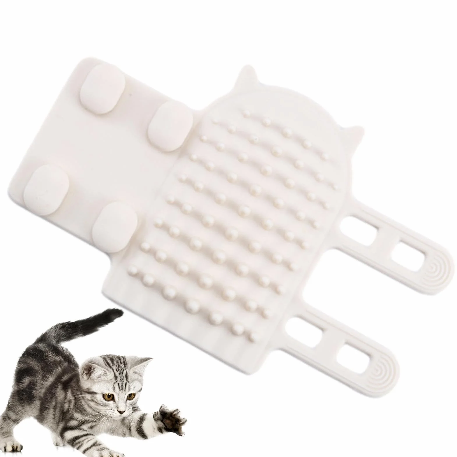 Cat Scratcher Brosse d’angle pour chat Brosse murale Silicone Auto-toiletteur Grattoir doux Visage