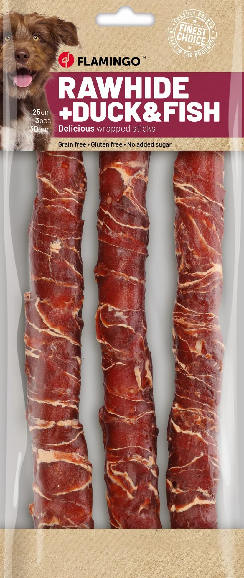 R'Hide friandises pour Chien bâtonnets au Canard & cabillaud 25 cm 3 pcs 240 g sans Gluten sans céréales