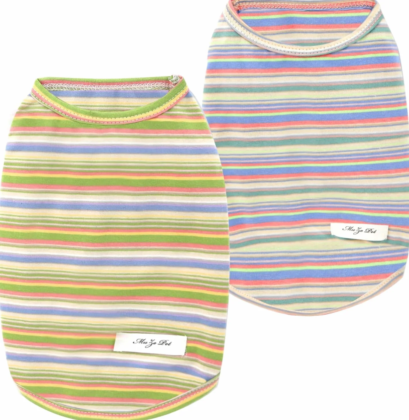 T-Shirt rayé pour Chien en Coton Respirant, Débardeur Doux pour Petit Chien Taille M