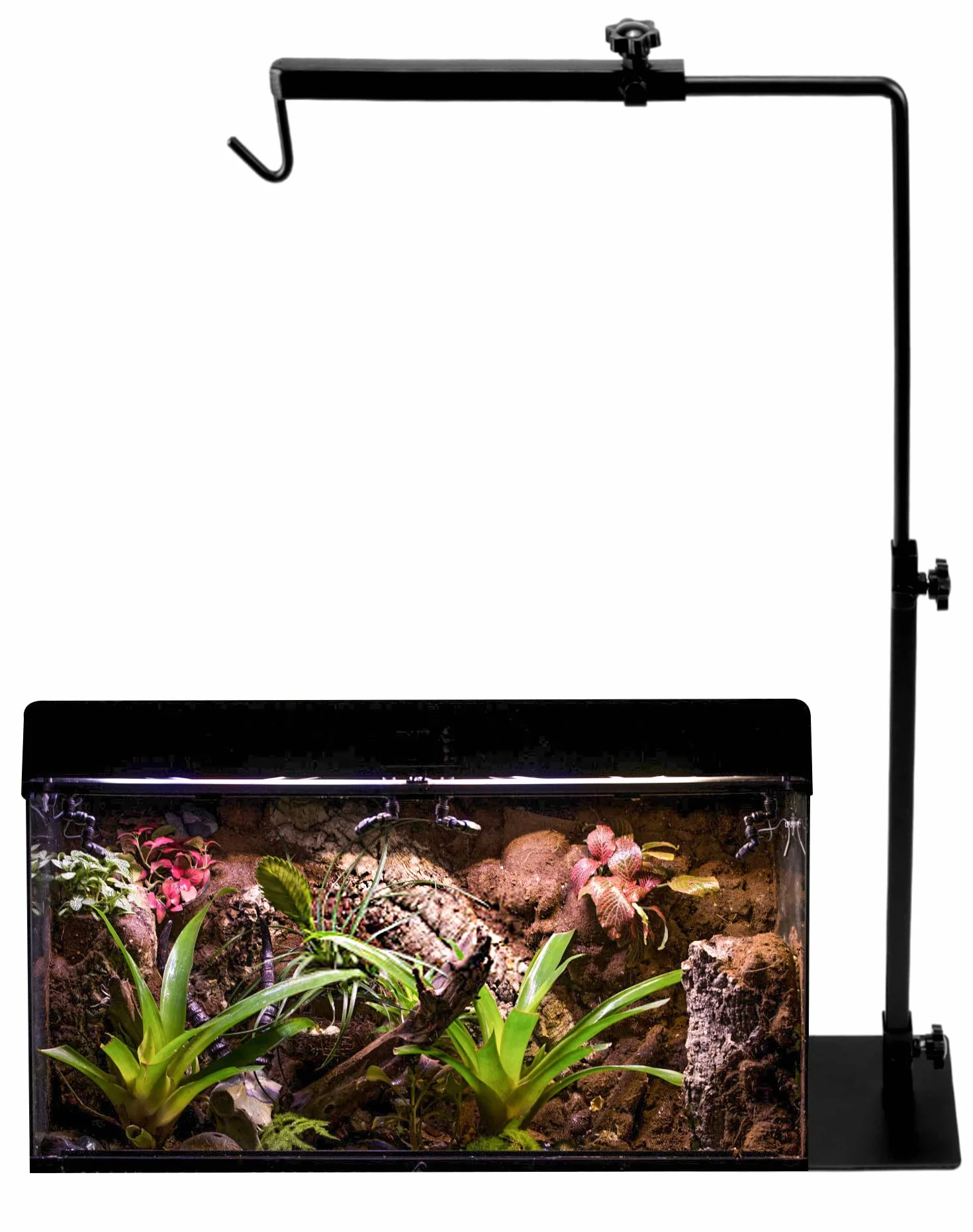 QWORK Support de Lampe Chauffante Reptile Réglable 38-64cm 20-30cm