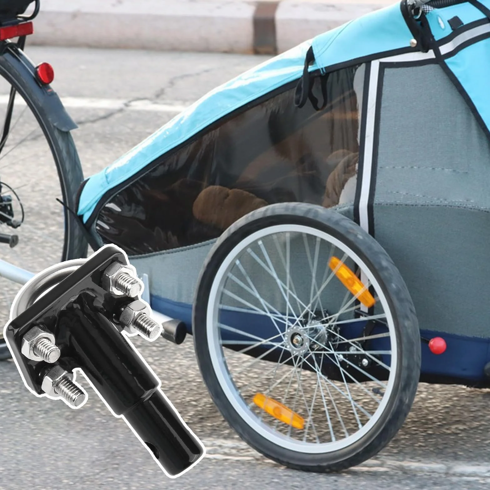 Connecteur de Remorque de Vélo avec Goupille de Sécurité pour Transport d'Animaux et Marchandises