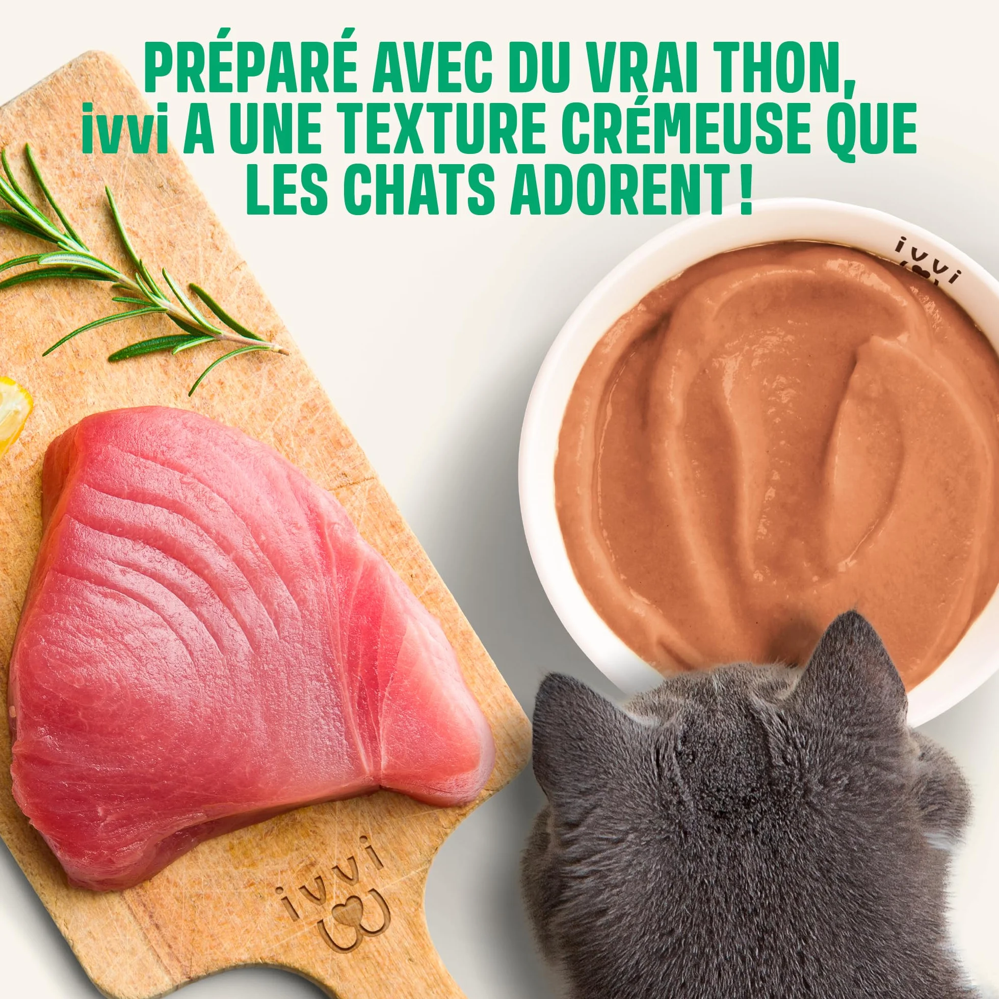 ivvi Essence Digestion pour Chats – 30 Snacks crémeux Thon courge graines de Lin postbiotique – Flore intestinale – 450 g