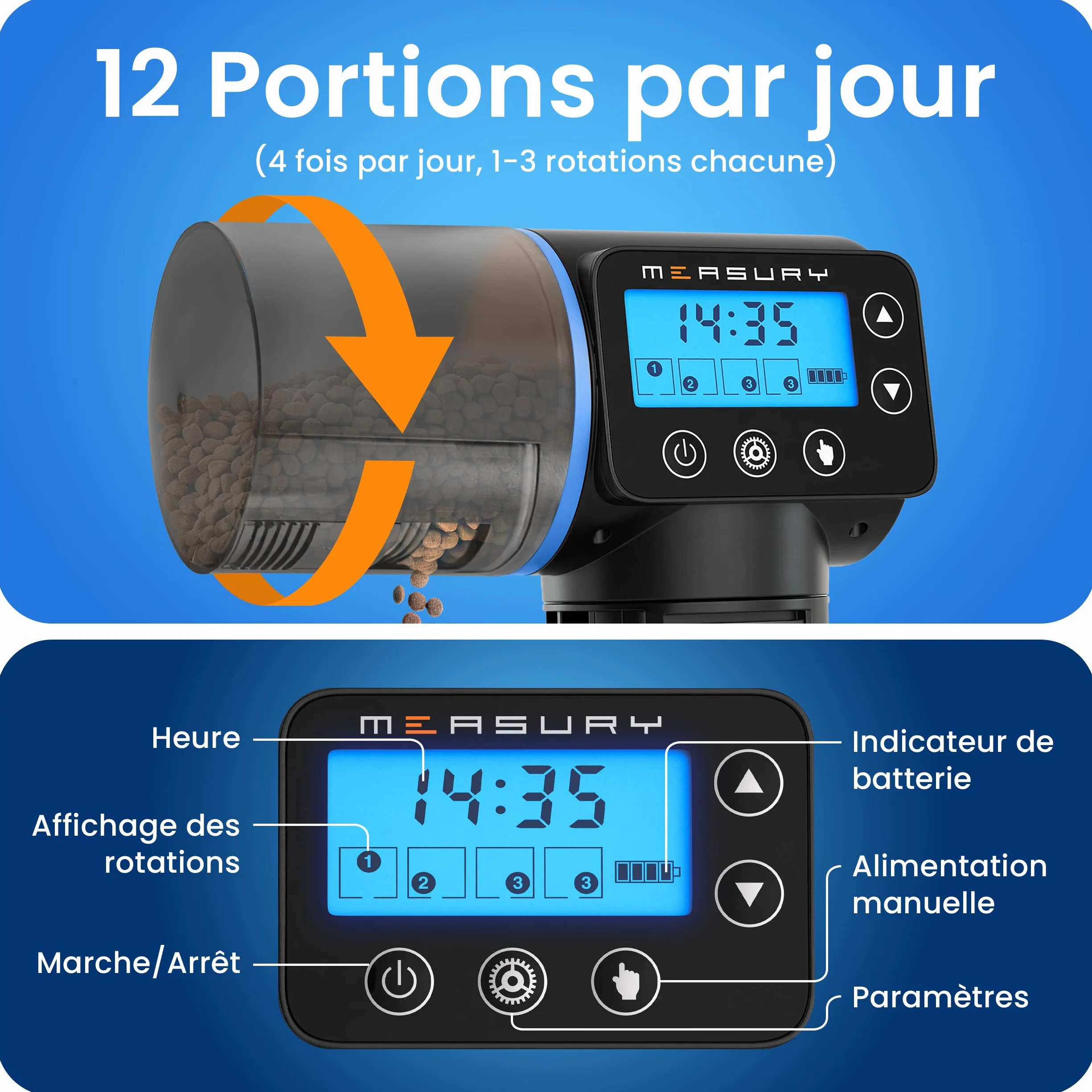 Distributeur Automatique Nourriture Poisson Aquarium 4 Fois par Jour