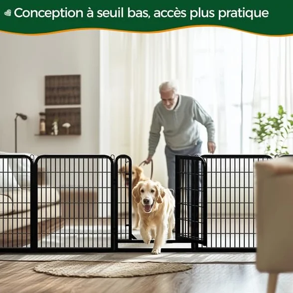 Yaheetech Parc pour Chiens 8 Panneaux Enclos Métal 80 cm Hauteur