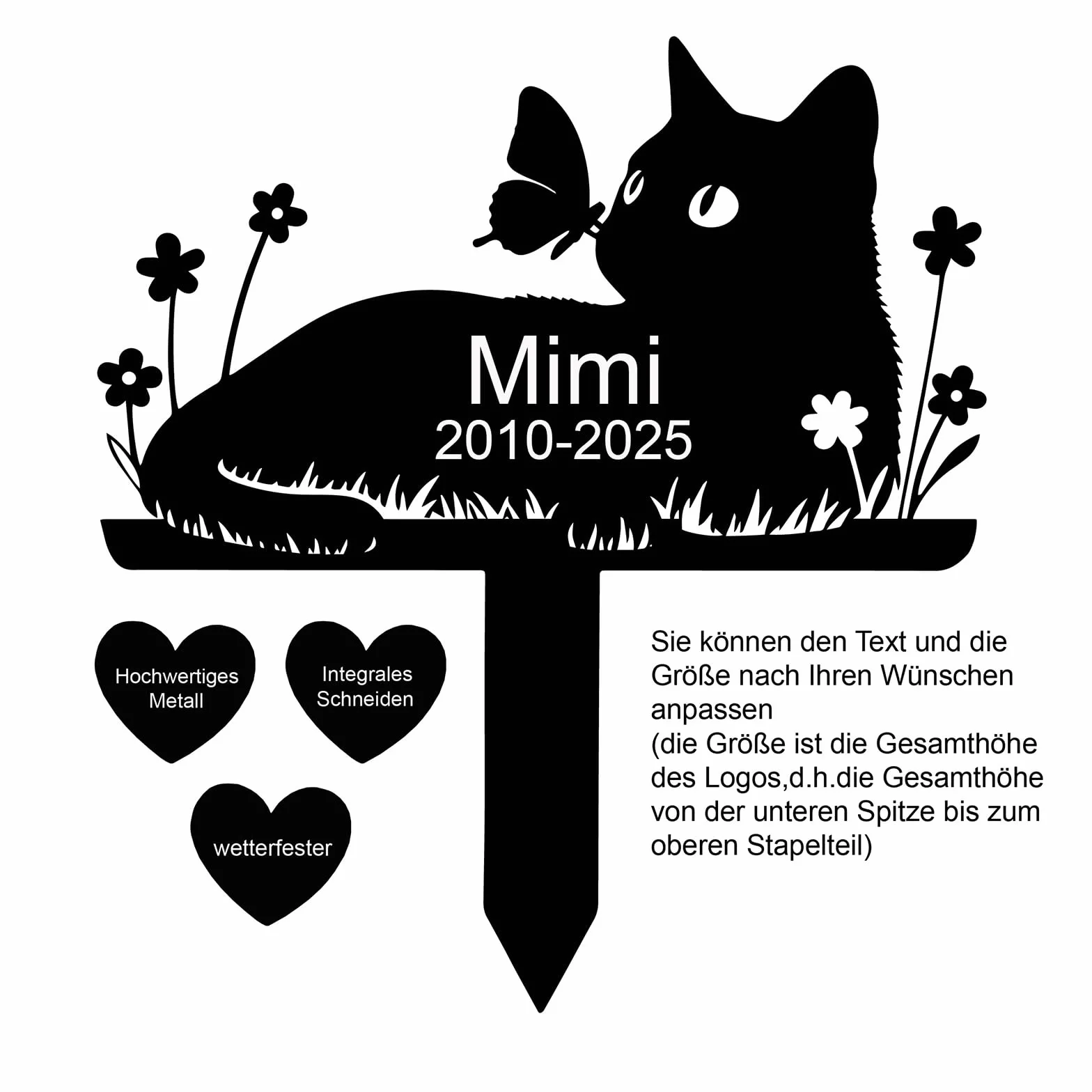 Pierre tombale personnalisée pour Animaux de Compagnie, Plaque commémorative Chat, médaillon funéraire