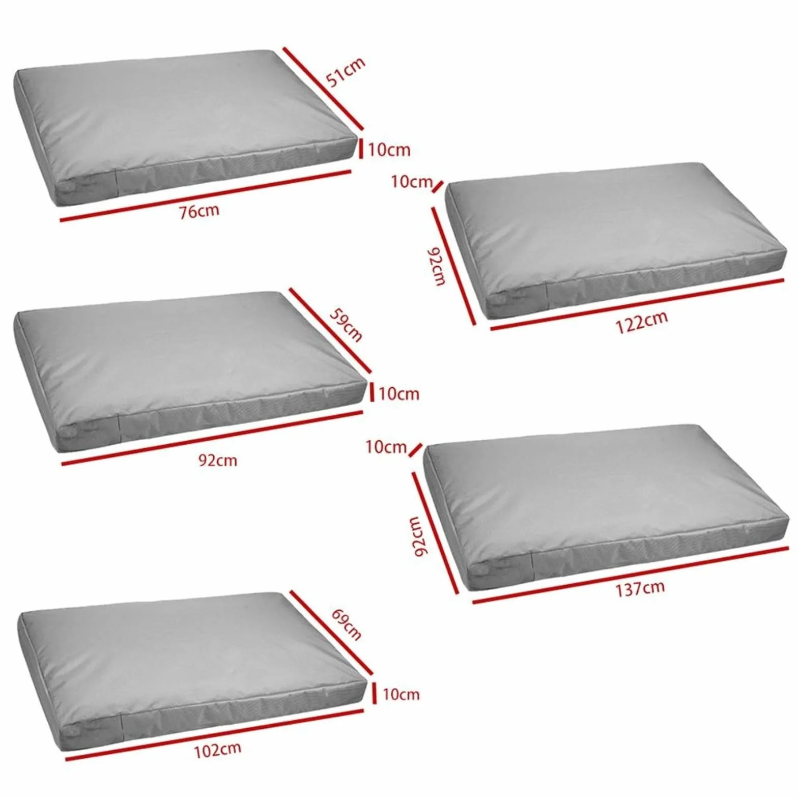 Housse de lit imperméable pour chien Lavable Tissu Oxford 210D 92 x 59 x 10 cm