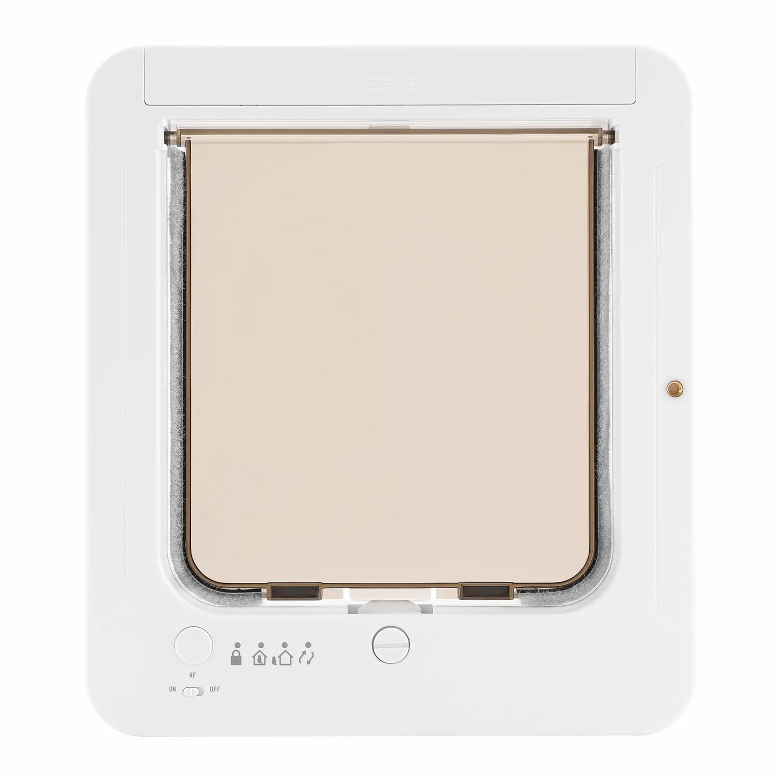 Chatière à micropuce RFID 4 voies pour porte avec télécommande pour chats et petits chiens (blanc)