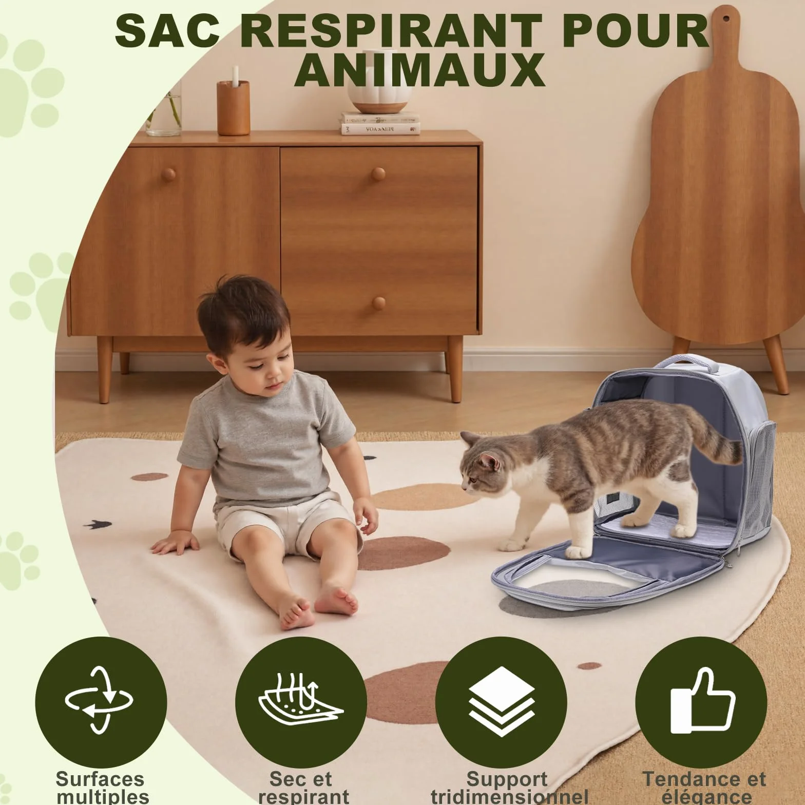 Sac à Dos Transport Chat Respirant Confortable Porte-Chat Bulle Fenêtre 7kg Voyage Randonnée