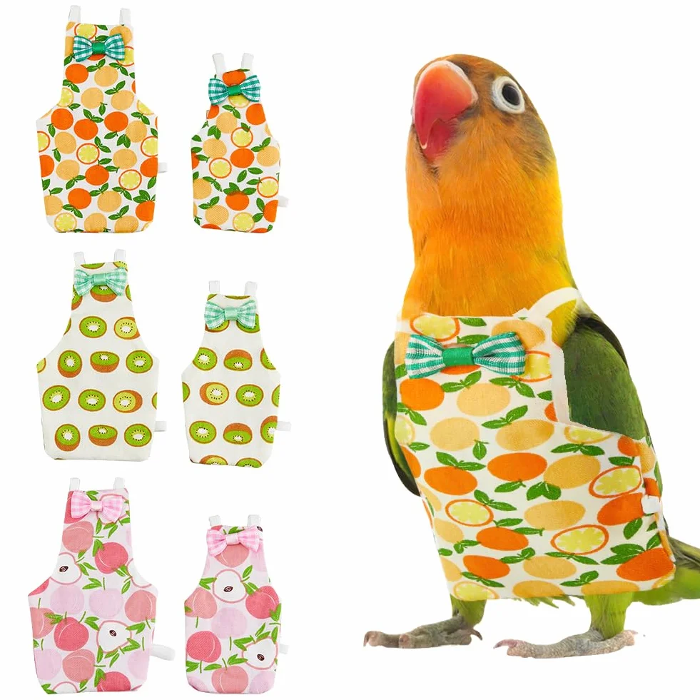 SUPERFINDINGS 6 pièce Couches Réutilisables pour Oiseaux 11cm/9.5cm pour Perroquets Cockatiel Imperméable Lavable