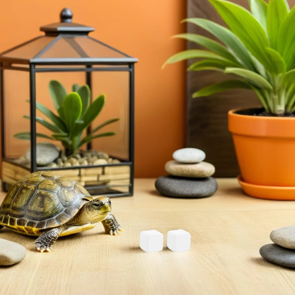 Lot de 6 Blocs de Calcium Minéral pour Tortues Aquatiques et Terrestres, Cube à Mâcher Enrichi en Oligo-éléments