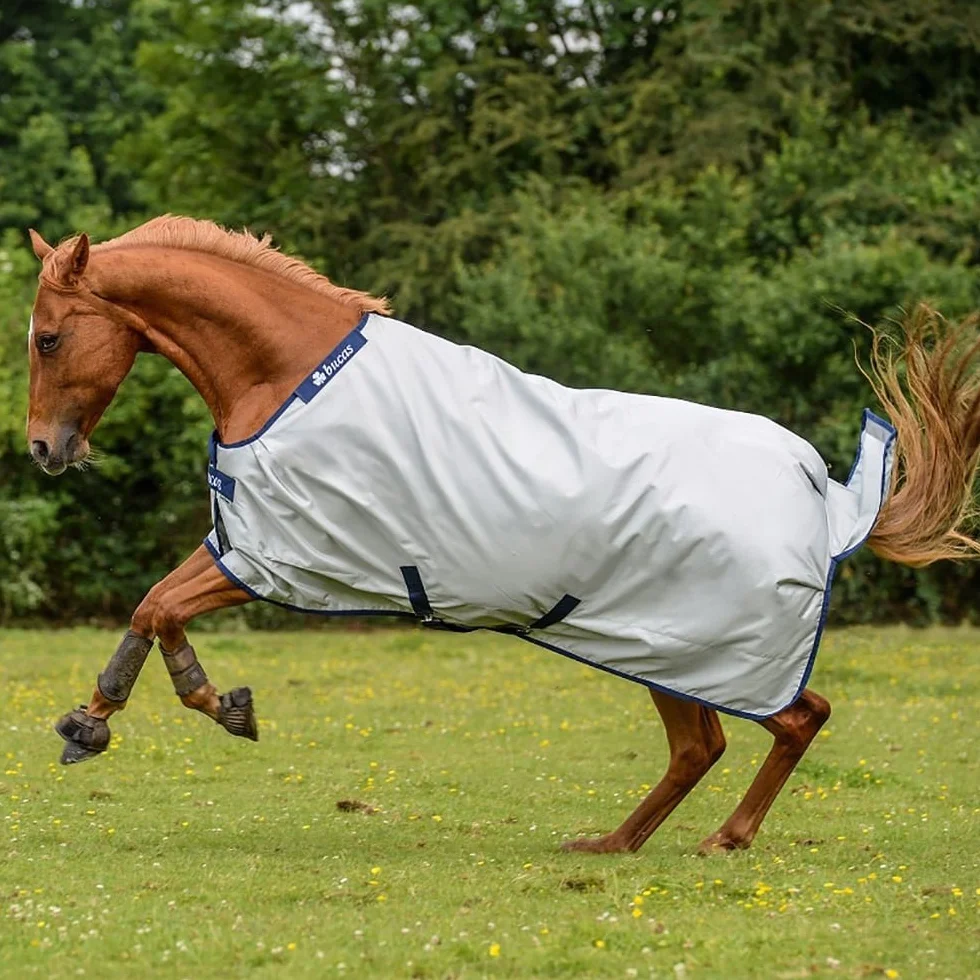 Bucas PowerTurnout Light Couverture Cheval Argenté 145 cm