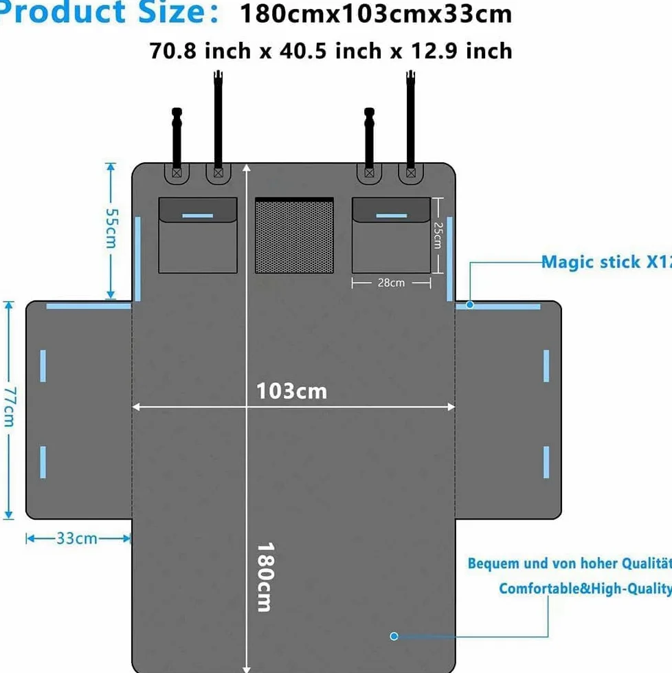 Housse de Coffre pour Chien Compatible avec pour Citroen Jumpy III Bus/Transporter 2016, Tapis Protection Voiture étanche Anti-Rayures 5 Couches Noir