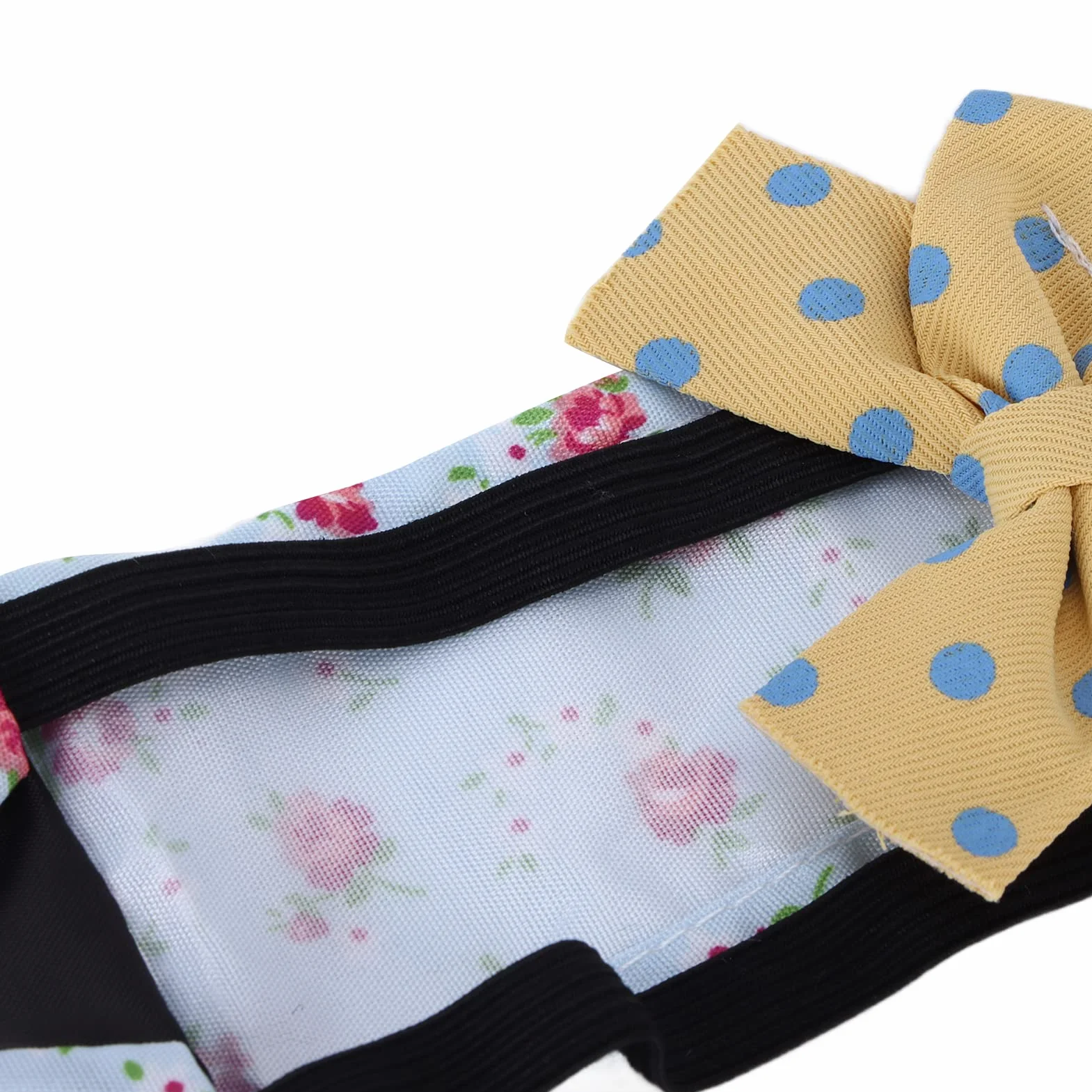 Couche Lavable pour Canard Poulet Oie avec Poche Intérieure Arc, Taille S, Fleur Bleue