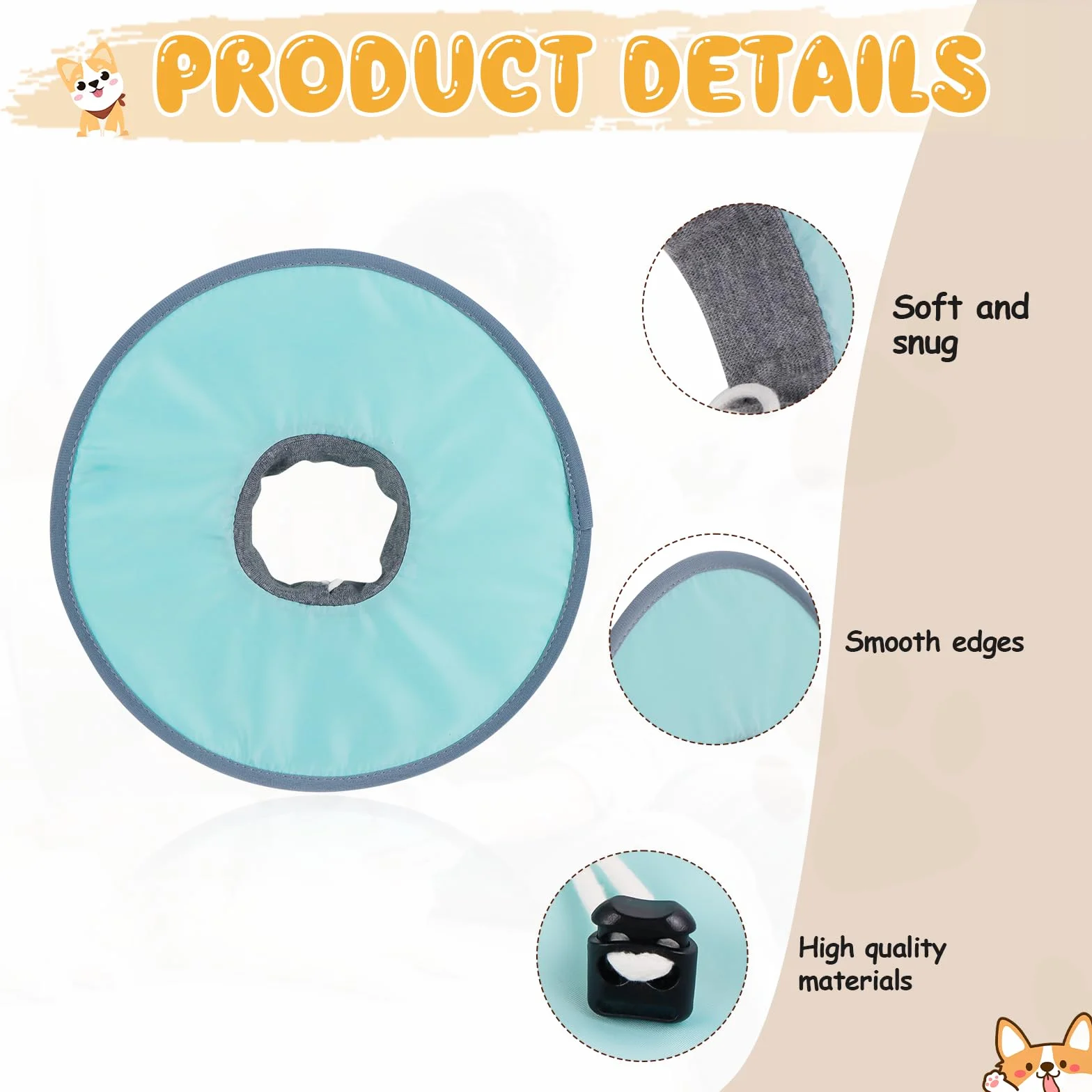 Collerette Chat Anti Lechage Souple Imperméable Ajustable Pliable pour Chat Chaton