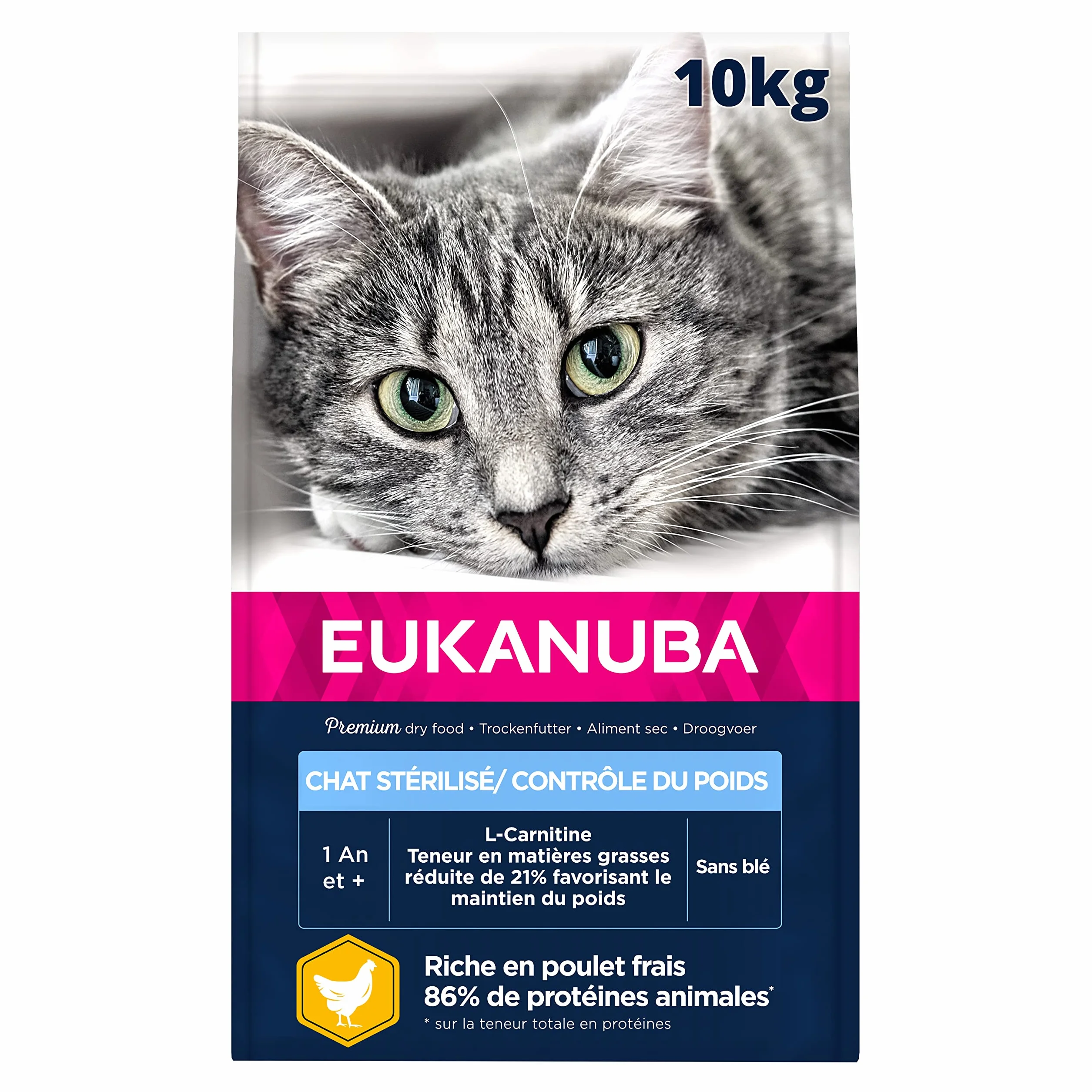 EUKANUBA Croquettes Premium Chat Stérilisé Surpoids Adulte Senior 10kg
