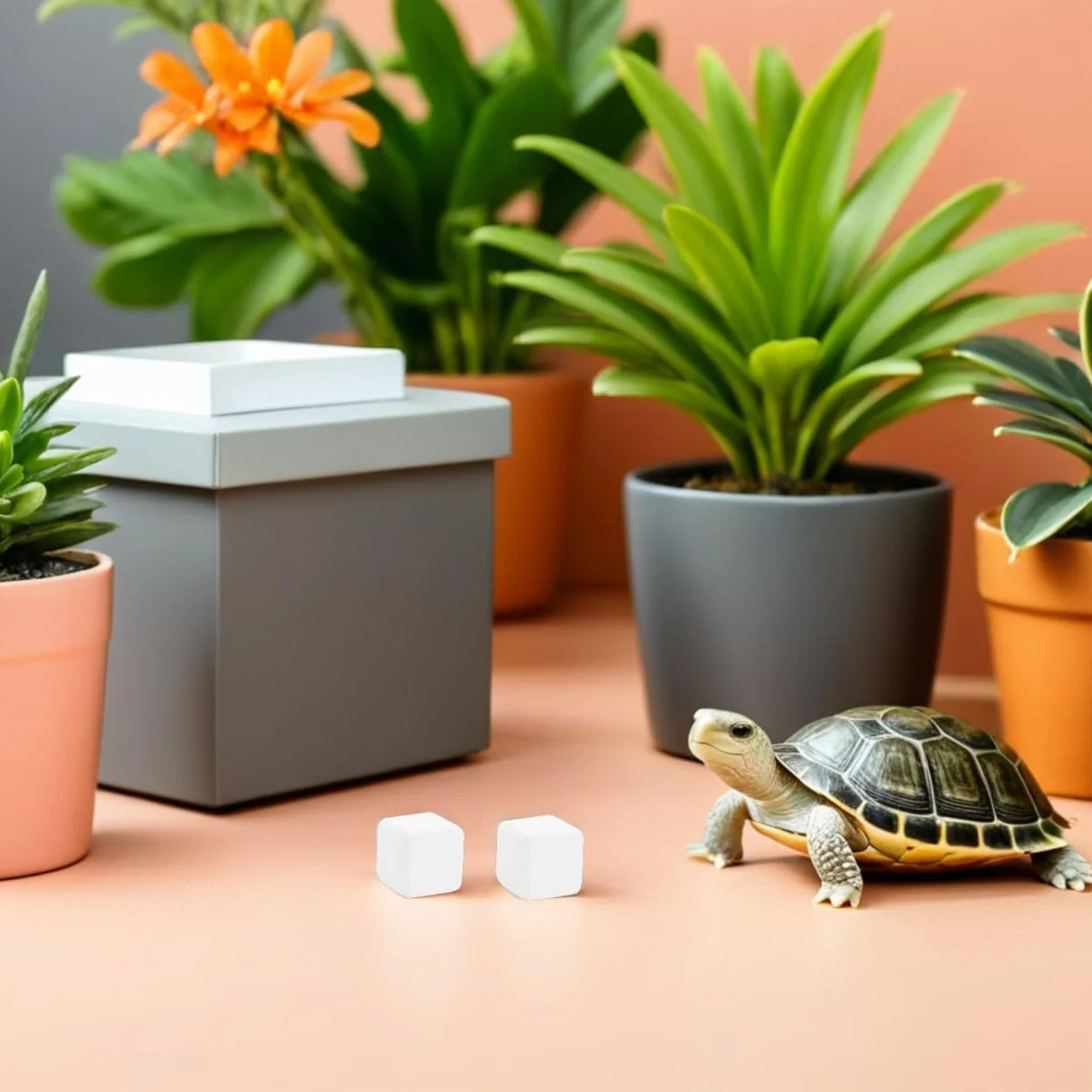 Lot de 6 Blocs de Calcium Minéral pour Tortues Aquatiques et Terrestres, Cube à Mâcher Enrichi en Oligo-éléments