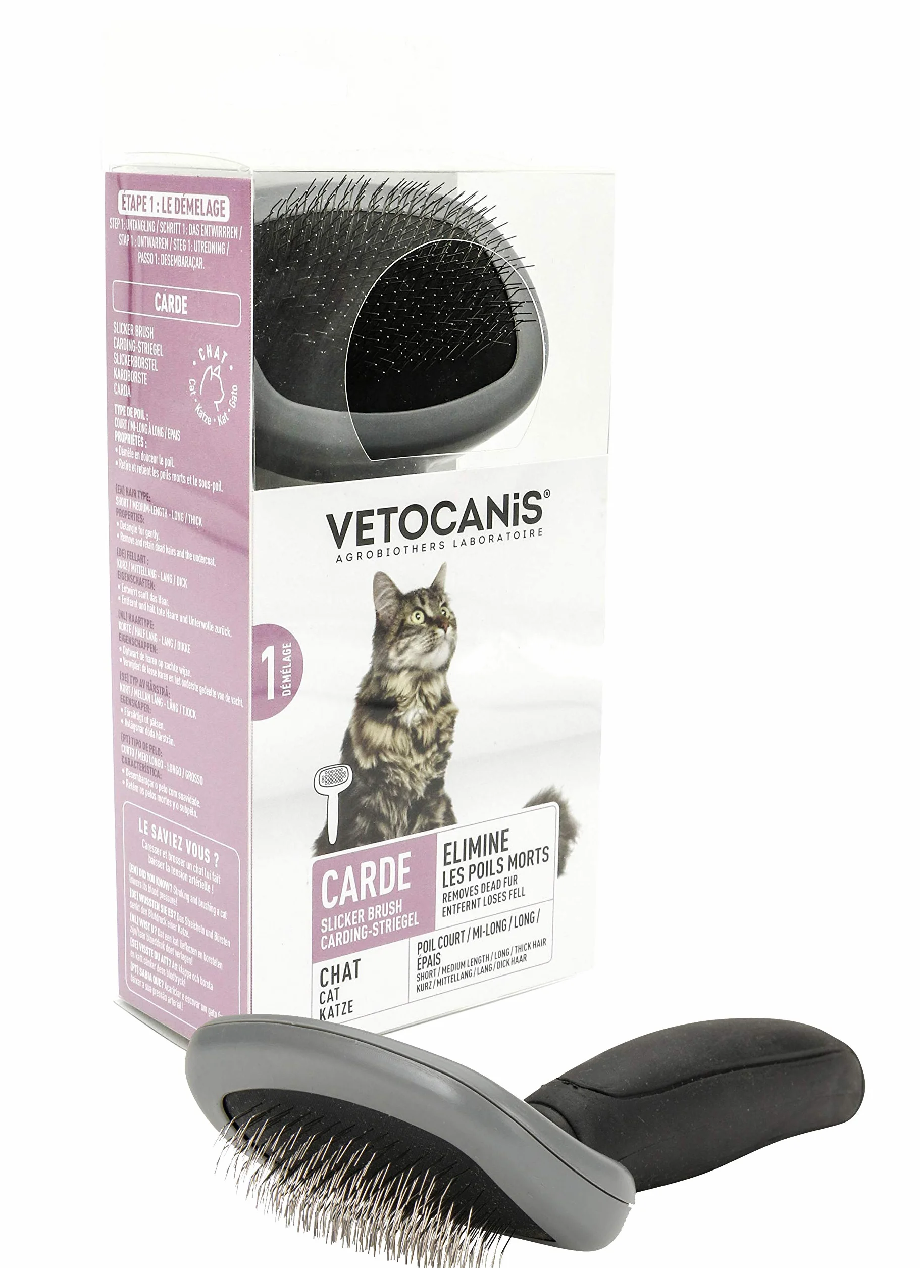 Brosse carde petit modele chat VETOCANIS