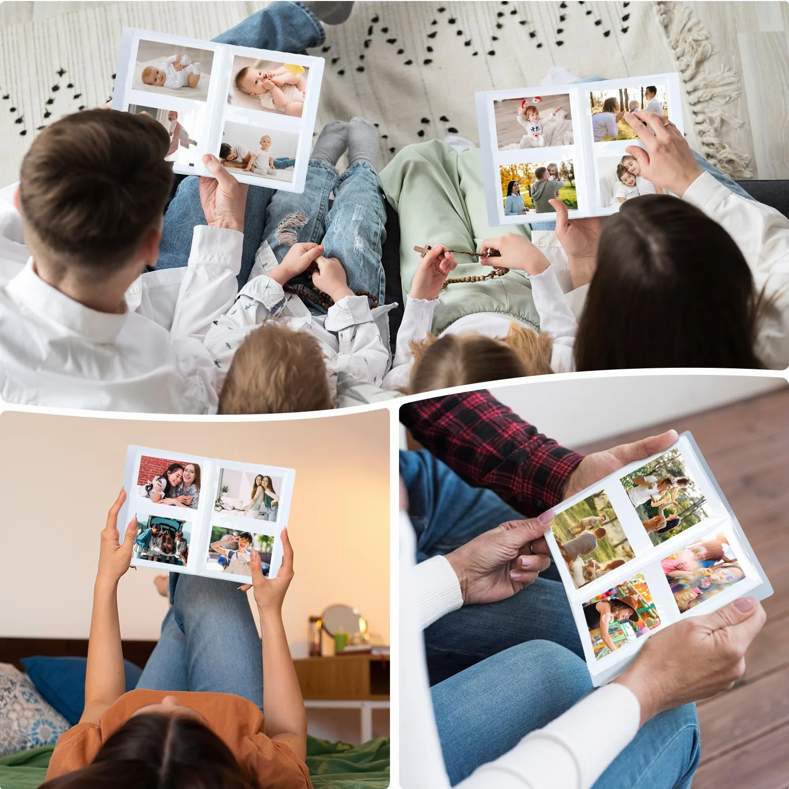 Album Photo Pochette 40 Pages, 80 Photos 10x15, Livre Photo avec Housse de Protection, Blanc