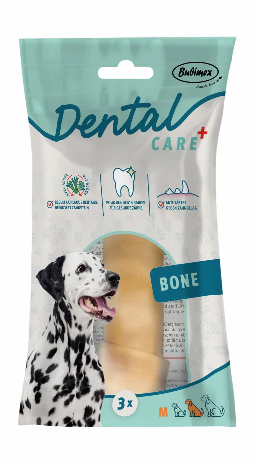 Bubimex - Dental+ Os noué à l'Algue x1-16cm - Friandise Dentaire pour Chien - Enrichie en Zinc - Anti-Tartre - Haleine Fraîche