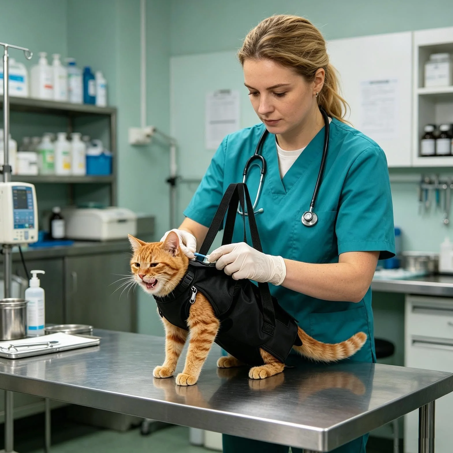 Sac de retenue de toilettage pour chat en nylon anti-rayures portable pour voyage