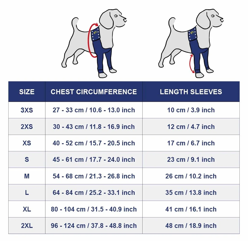 MPS Medical Pet Shirt TAZ2 Double Manches de Patte Avant pour Chiens Bleu