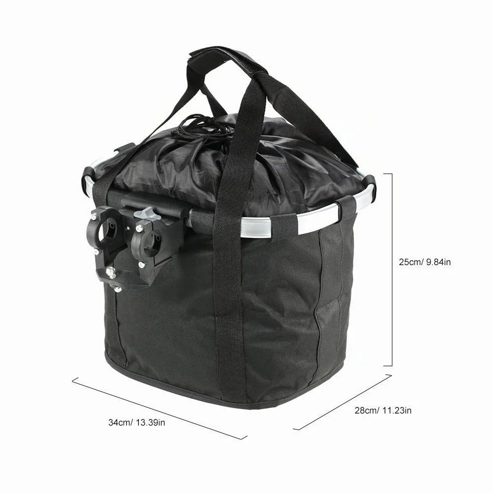 Panier avant vélo amovible en toile pour animal domestique avec cadre en alliage d'aluminium