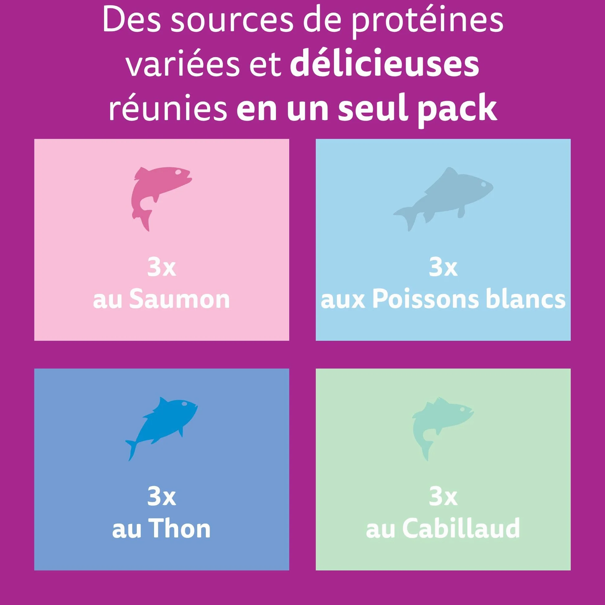WHISKAS Aliment humide en gelée Chat adulte Les Poissons Favoris 48 Sachets
