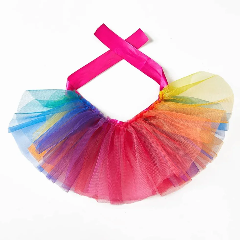 Jupe tutu colorée pour chien robe anniversaire blanc M