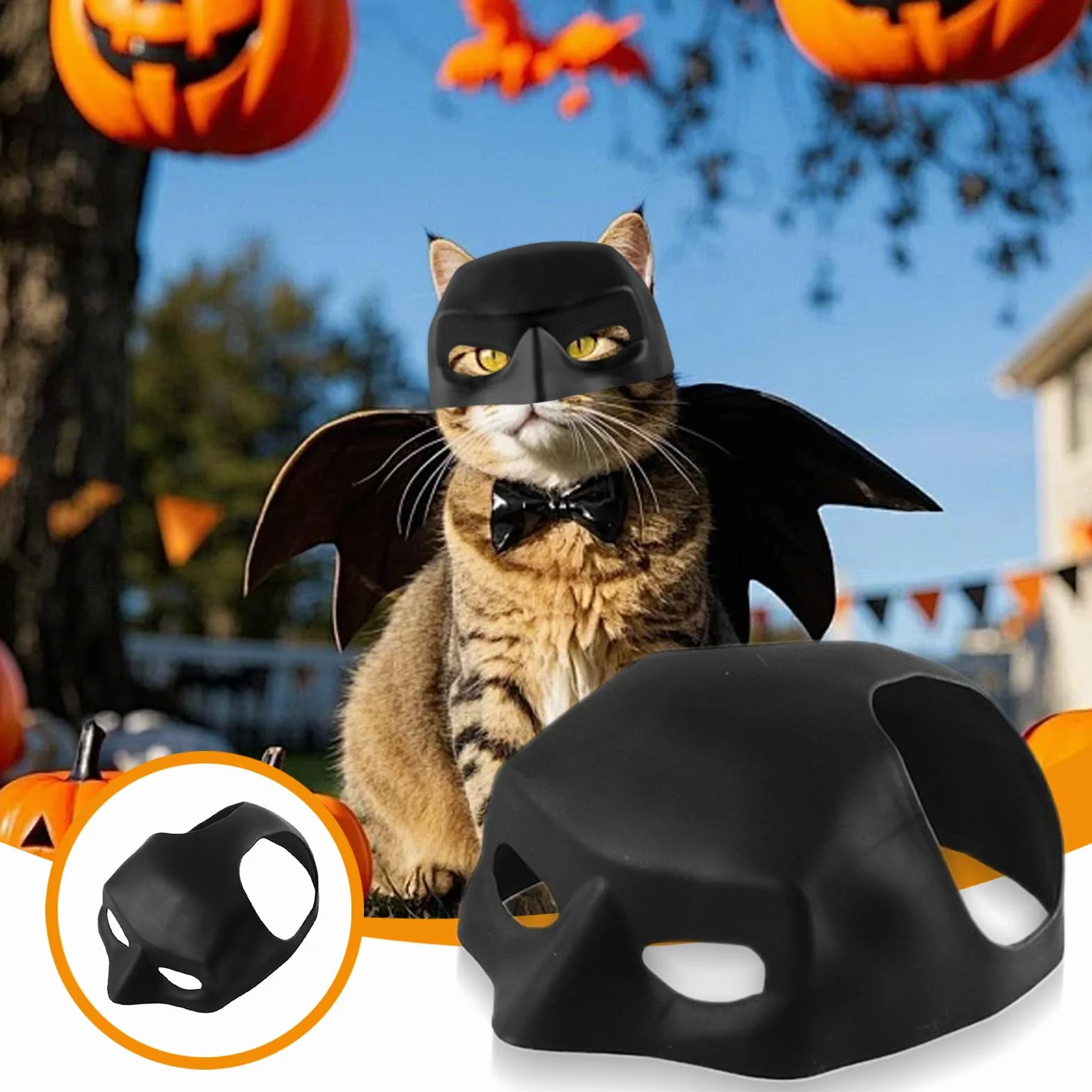Masque De Chauve-Souris pour Chats, Chapeau Cosplay, Décoration Halloween, Accessoire Déguisement B-atman
