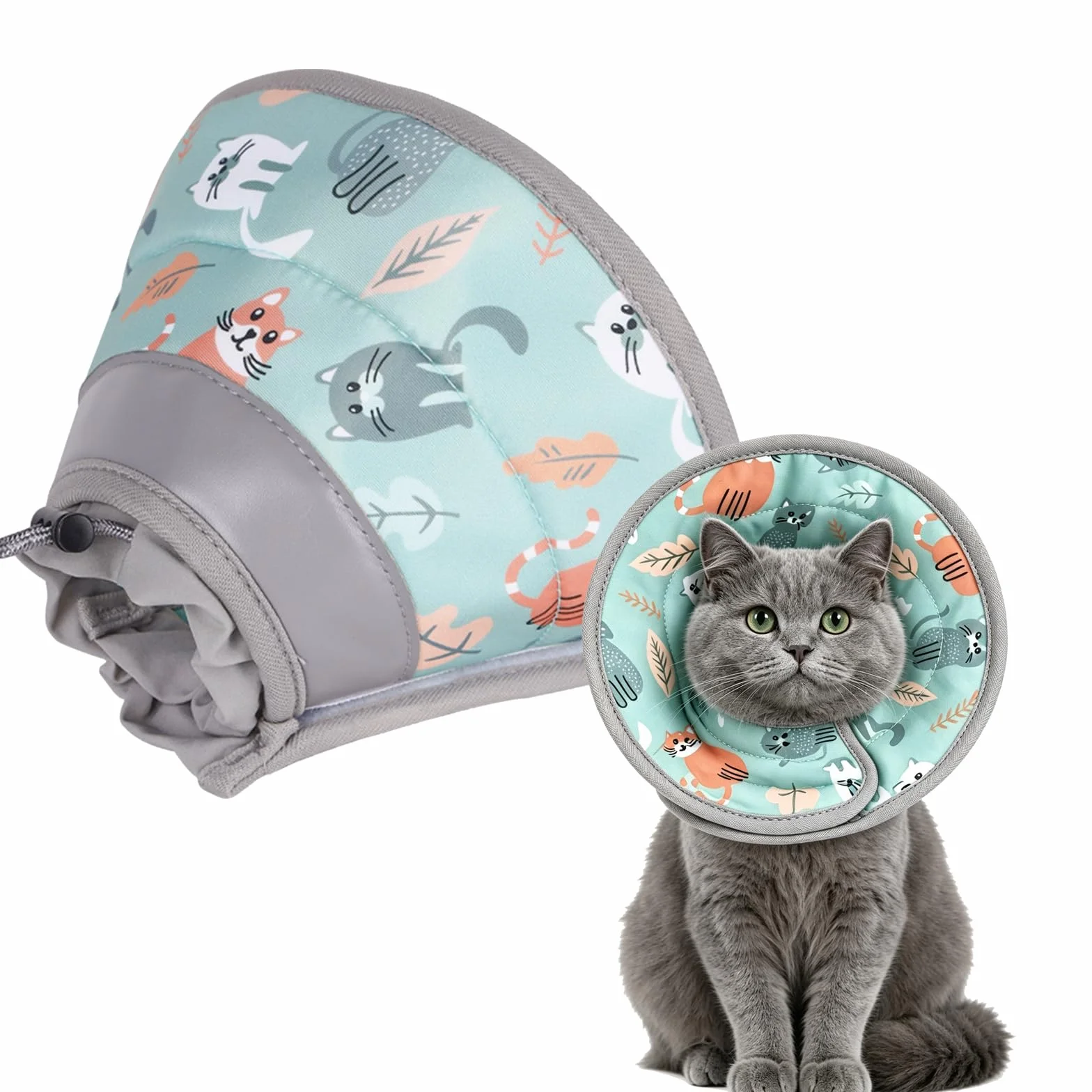 Collier de Protection Doux pour Chat Réglable Post-Opération Anti-Morsure pour Chats et Chiots (L)